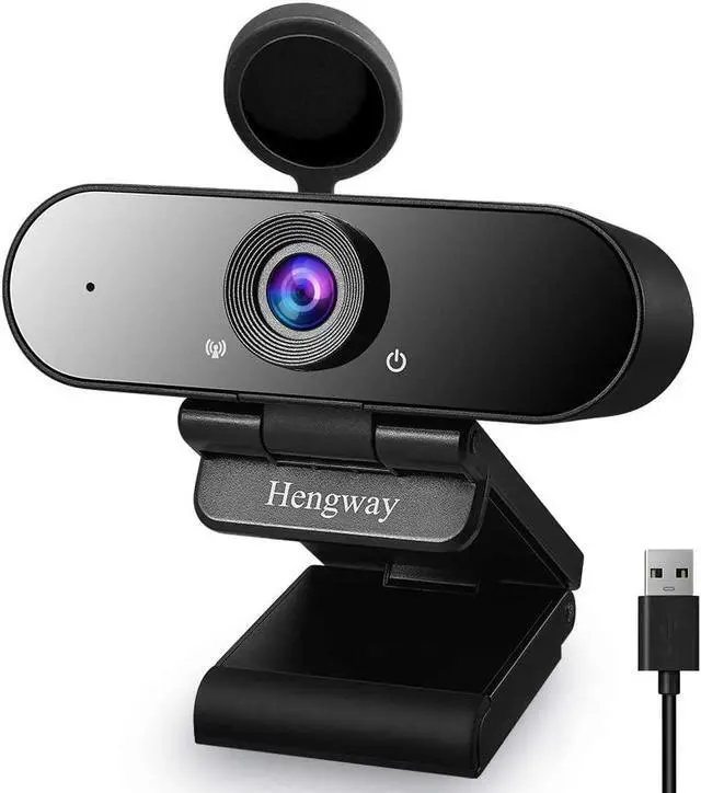 Main image of Webcam with Stereo Microphone and Privacy cover , FULL HD 1080P by USB terminal,110 ° Wide-Angle for Conferencing, Distance learning or Meeting, Video chatting ,Calling, Team gaming etc.,(Black)