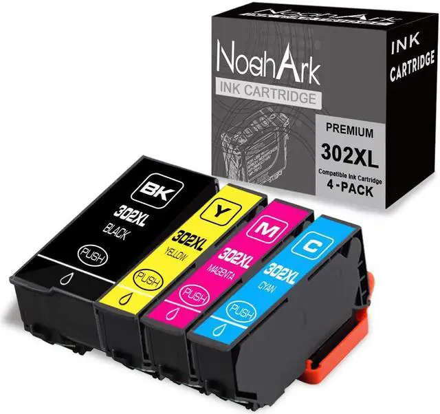 Main image of NoahArk 4 Packs 302XL Remanufacture Ink Cartridge Replacement for Epson 302 302XL T302 T302XL use for Epson Expression Premium XP-6000 XP-6100 Printer (1 Black, 1 Cyan, 1 Magenta, 1 Yellow)