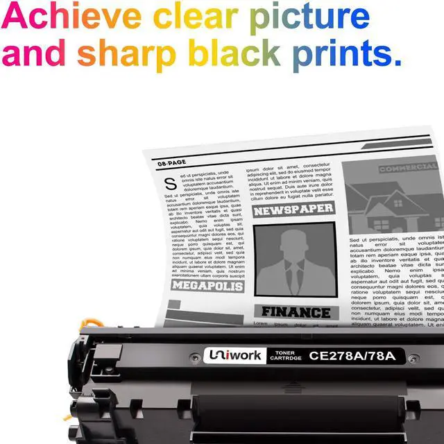 Alt view image 4 of 7 - Uniwork Compatible Toner Cartridge Replacement for HP 78A CE278A use for LaserJet Pro P1606dn M1536dnf P1566 P1560 P1606 M1536 Printer Tray, 4 Black