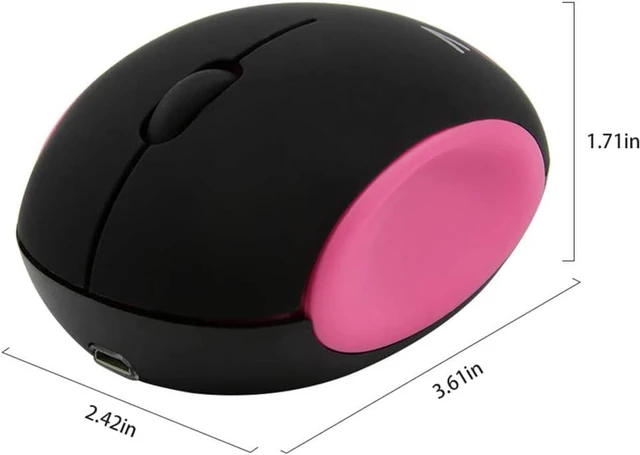 Alt view image 4 of 7 - 3C Light 2.4GHz Wireless Cute Small Silent Portable Mini Rechargeable Optical Mouse - 3 Buttons, Cordless for Laptop, Desktop, PC, Notebook (Red)