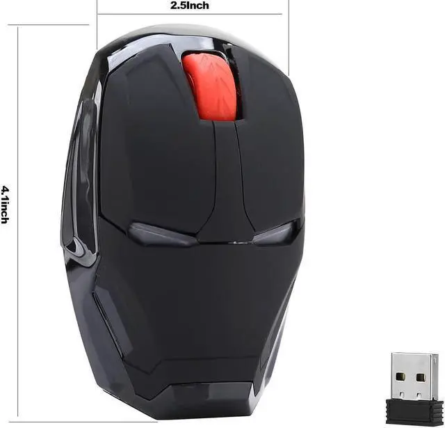 Alt view image 7 of 7 - Mikayoo Ergonomic Wireless Mouse, Cool Mice 2.4G Portable Mobile Computer Mouse with USB Nano Receiver for Notebook, PC, Laptop, Computer, MacBook, Responds up to 50 ft