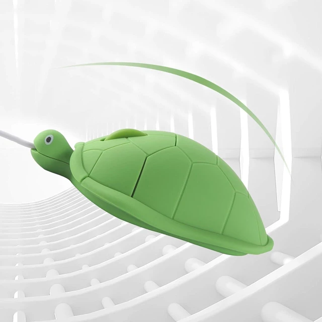 Alt view image 2 of 6 - elec Space Cute Animal Turtle Shape USB Wired Corded Mouse Optical Mice for Notebook PC Laptop Computer 1200DPI 3 Buttons with 3.6 Feet Cord (Green)