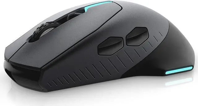 Alt view image 3 of 4 - Wired/Wireless Gaming Mouse AW610M: 16000 DPI Optical Sensor - 350 Hour Rechargeable Battery Life - 7 Buttons - 3-ZONE Alienfx RGB Lighting