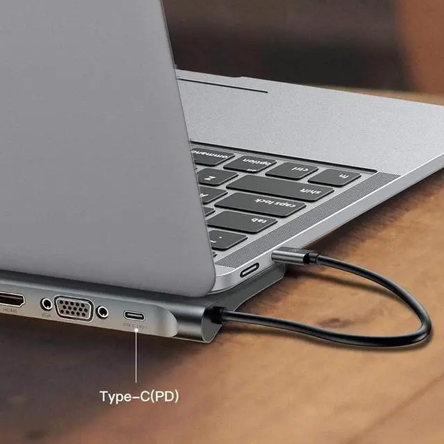 Alt view image 2 of 2 - USB Type C Hub, USB C Hub, USB Type C Docking Station 10 in 1, USB C to HDMI, USB C to VGA, USB C to 3USB 3.0, RJ45 Gigabit Ethernet PD SD/TF Card Reader 3.5mm for MacBook Air, MacBook Pro