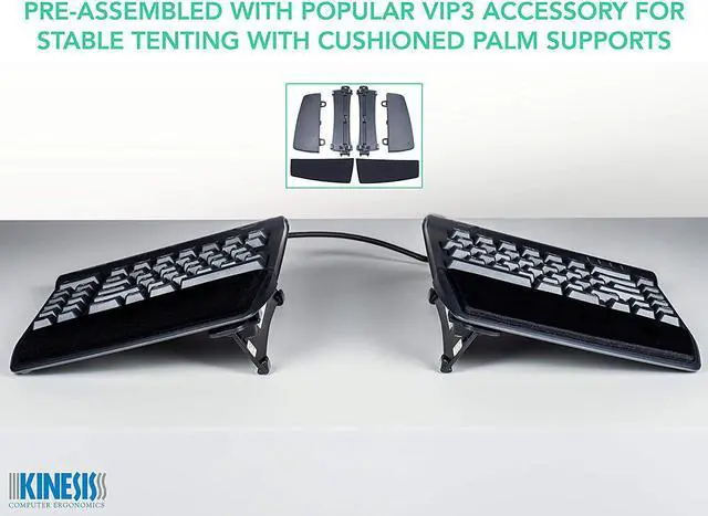 Alt view image 4 of 7 - KINESIS Freestyle2 USB-A Ergonomic Keyboard w/ VIP3 Lifters for PC (9" Separation) (KB820PB-US)