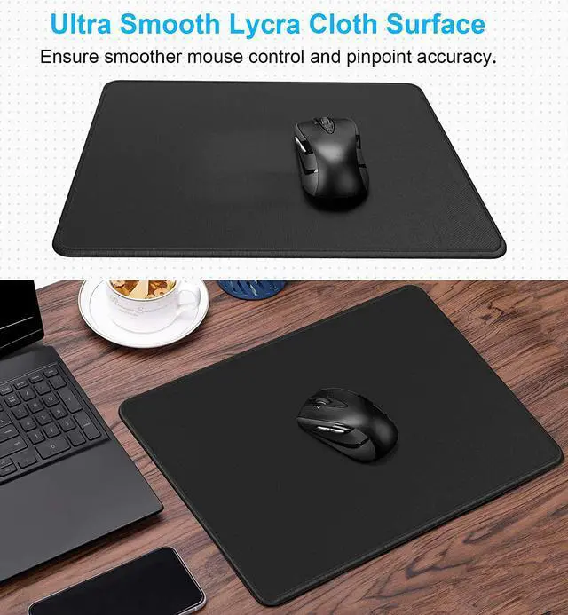 Alt view image 2 of 6 - Large Gaming Mouse Pad [50% Larger] with Non-Slip Rubber Base Premium-Textured & Waterproof Mousepad with Stitched Edges Mouse Pads for Computers Gamer Office & Home 14 x 11in Black