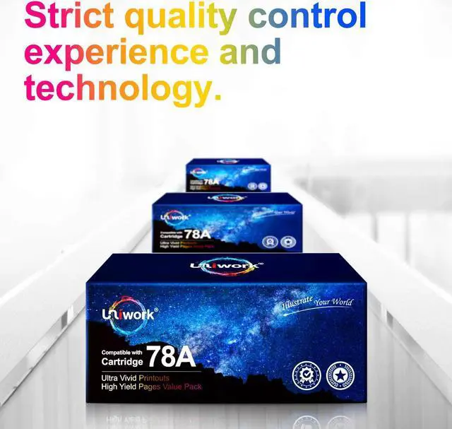 Alt view image 6 of 7 - Uniwork Compatible Toner Cartridge Replacement for HP 78A CE278A use for LaserJet Pro P1606dn M1536dnf P1566 P1560 P1606 M1536 Printer Tray, 4 Black