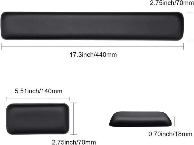 Alt view image 5 of 7 - Aelfox Leather-Gel Ergonomic Keyboard and Mouse Wrist Rest Set, Support Pad Relieve Wrist Pain for Full Size Gaming Keyboard and Mouse, Laptop, Computer, Home, Office