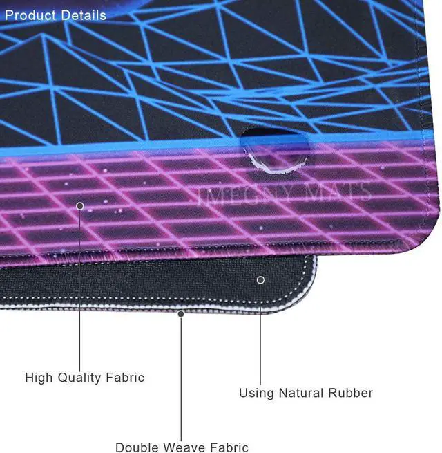 Alt view image 4 of 7 - Large Gaming Mouse Pad, Extended XXL Desk Pad & Non-Slip Rubber Mat for Mice and Keyboard with Stitched Edges 90x40 zisesun011