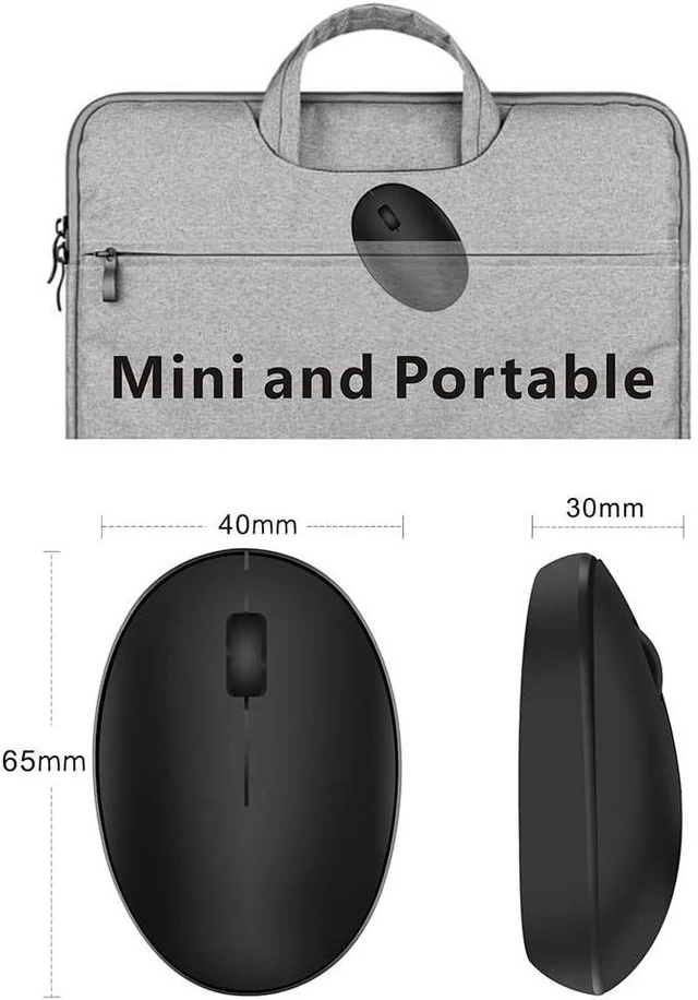 Alt view image 4 of 7 - TENMOS Mini Rechargeable Wireless Mouse,Silent Travel Mice for Laptop-Black