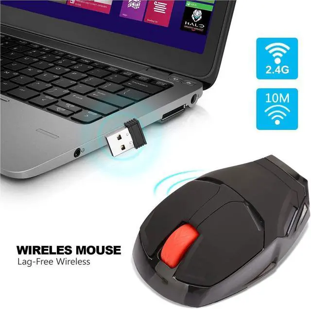 Alt view image 4 of 6 - Ergonomic Wireless Mouse Cool Iron Man Mouse 2.4G Portable Mobile Computer Click Silent Mouse Optical Mice with USB Receiver, Black or Golden for Notebook PC Laptop Computer Mac Book, Add a Keychain