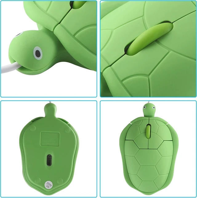 Alt view image 6 of 6 - elec Space Cute Animal Turtle Shape USB Wired Corded Mouse Optical Mice for Notebook PC Laptop Computer 1200DPI 3 Buttons with 3.6 Feet Cord (Green)