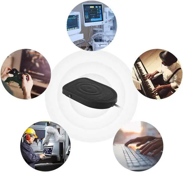 Alt view image 5 of 7 - OLLGEN Metal USB Single Foot Control Action Switch Pedal Free Driver HID for Keyboard Mouse Game PC Laptop (Black)