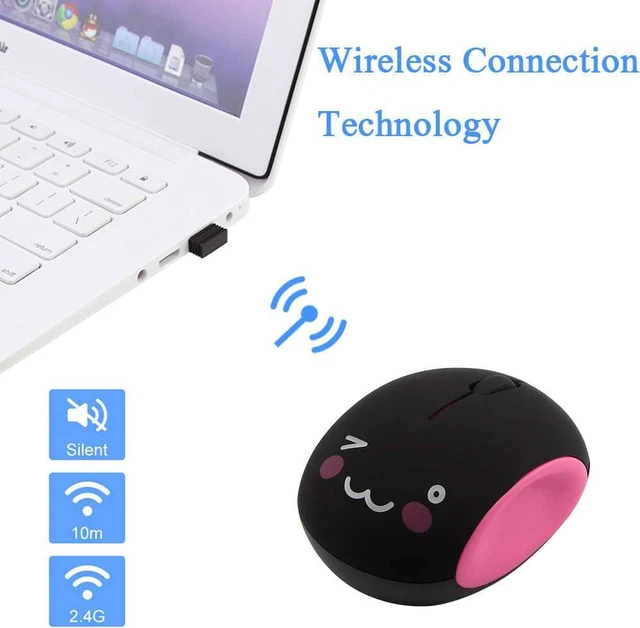 Alt view image 2 of 7 - 3C Light 2.4GHz Wireless Cute Small Silent Portable Mini Rechargeable Optical Mouse - 3 Buttons, Cordless for Laptop, Desktop, PC, Notebook (Red)