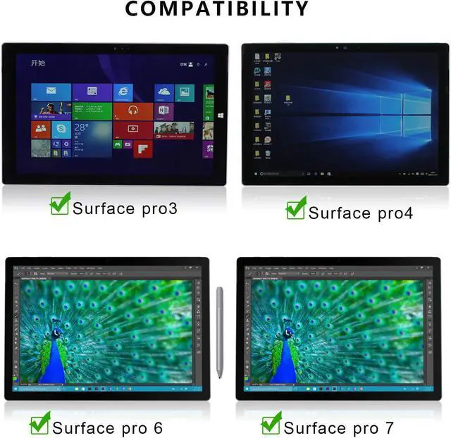 Alt view image 2 of 7 - Tomsenn Surface Pro 6 Keyboard Type Cover with Touchpad (Wireless Bluetooth) 7-Color Backlit LED Lighting | Ultra Slim, Rechargeable, Travel Use | Lithium Ion Battery