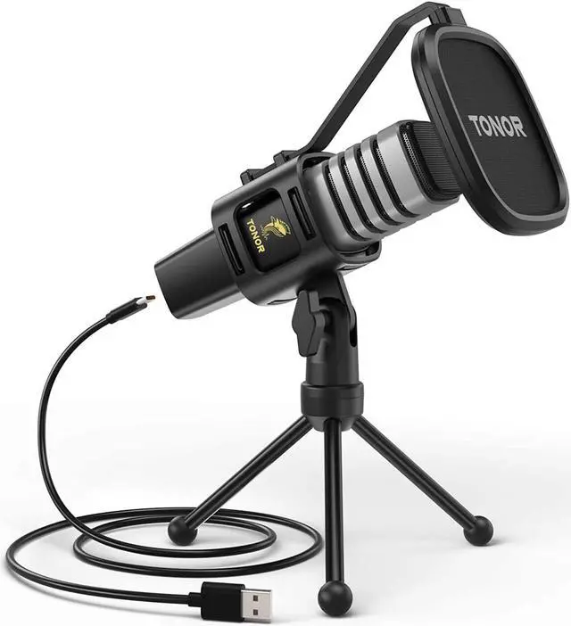 Main image of USB Microphone for PC, Cardioid Condenser Computer Mic with Tripod Stand, Pop Filter, Shock Mount for Gaming, Streaming, Podcasting, YouTube