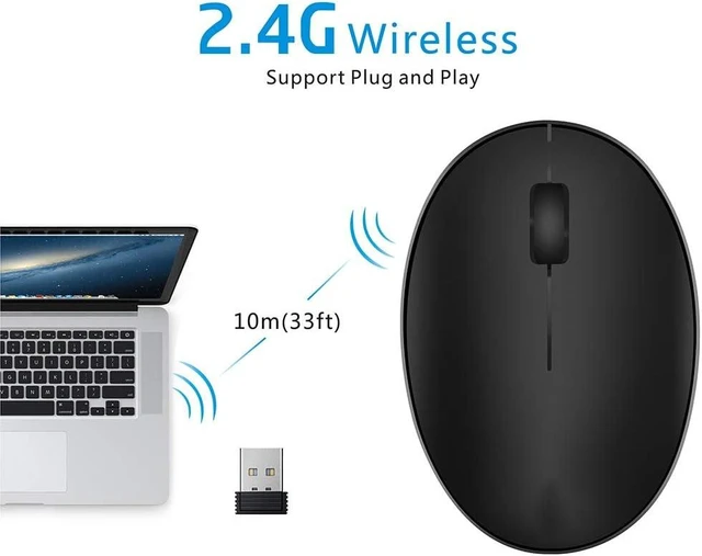 Alt view image 5 of 7 - TENMOS Mini Rechargeable Wireless Mouse,Silent Travel Mice for Laptop-Black