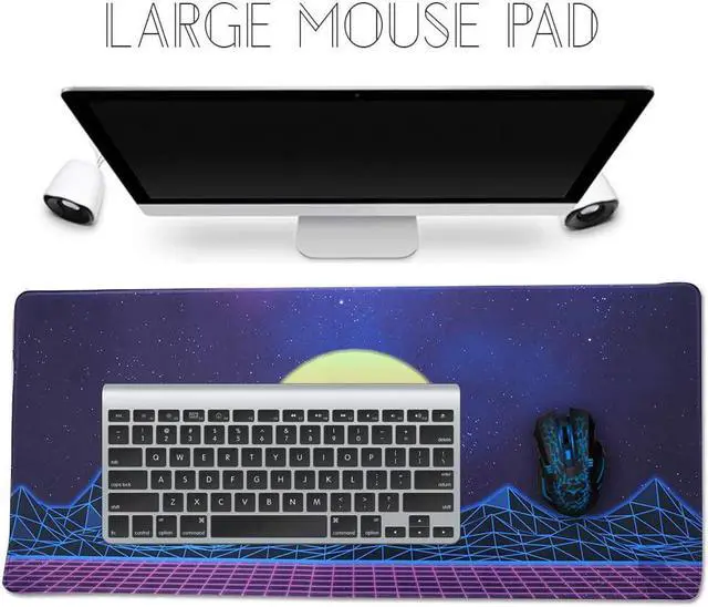 Alt view image 2 of 7 - Large Gaming Mouse Pad, Extended XXL Desk Pad & Non-Slip Rubber Mat for Mice and Keyboard with Stitched Edges 90x40 zisesun011