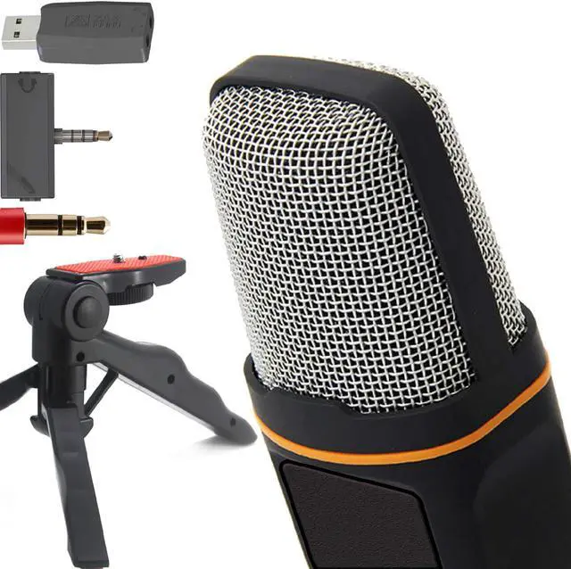 Main image of Professional Cardioid Condenser Microphone with Tripod Stand for PC, Laptop, iPhone, iPad, Android Phones, Tablets, xBox and YouTube Recording, Black