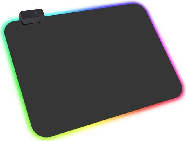 Alt view image 5 of 5 - Gaming Mouse Pad RGB LED Lighting Effects Gaming Mice Pad Mat 14in x 10in Non-Slip Rubber Base