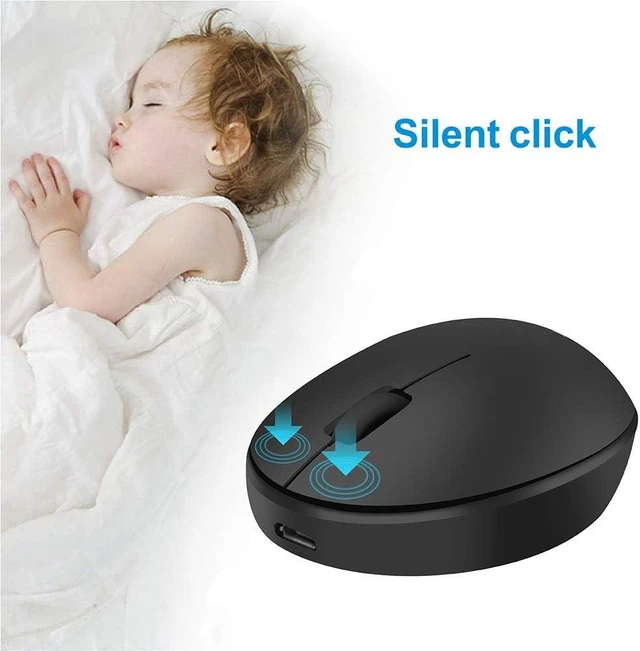 Alt view image 3 of 7 - TENMOS Mini Rechargeable Wireless Mouse,Silent Travel Mice for Laptop-Black