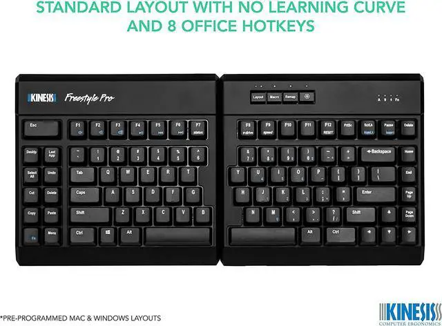 Alt view image 3 of 7 - KINESIS USB-A Freestyle Pro Quiet Ergonomic Split Mechanical Keyboard (Cherry MX Silent Red Switches)