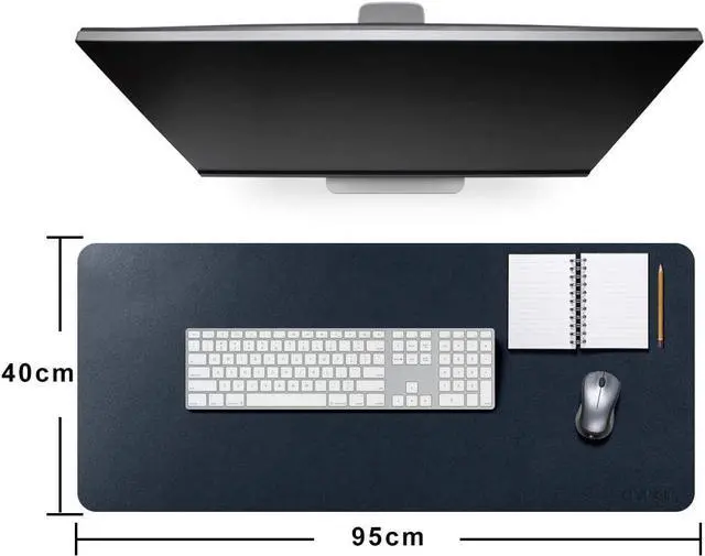 Alt view image 5 of 6 - Chihein Dual-Sided Office Desk Pad, Large Gaming Mouse Pad Ultra Thin Waterproof PU Leather Mousepad Writing Pad ( 37.4"x15.7", Navy Blue/Yellow ) - Large