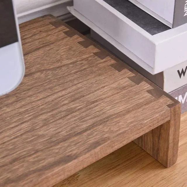 Alt view image 4 of 7 - KIRIGEN Monitor Stand Wooden -Desk stand wood for Computer / Laptop/ TV Printer - Monitor Arms & Stands Desk Riser for Office Organizers -Desktop Workspace (59,Dark Brown)