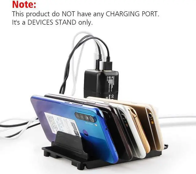Alt view image 4 of 7 - Adjustable Universal Multi Device Organizer Dock Stand Holder, Tablet Cell Phone Desktop Stand for iPhone Samsung Galaxy Google Nexus Kindle (Black)- No Charging Port