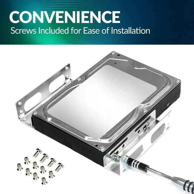 Alt view image 5 of 7 - 2 Pack HDD Hard Drive Metal Mounting Bracket Adapter Convert Any 3.5 in HDD Into One 5.25 in Drive Bay