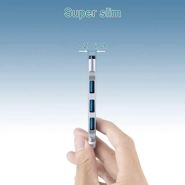 Alt view image 3 of 7 - USB Hub Port Splitter: USB Port Expander - USB 3.0 Hub USB Dongle Multiport for Laptop PC  HP (4-Port)