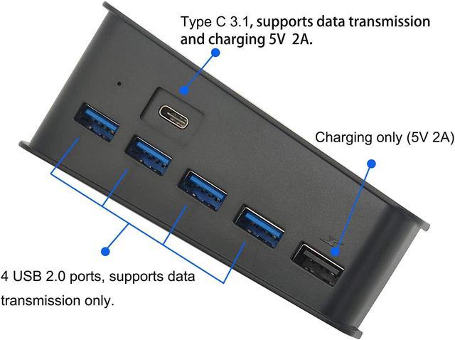 Ankey 5 Port USB Hub for PS5, USB High-Speed Expansion Hub Charger  Compatible with Playstation 5 Game Console