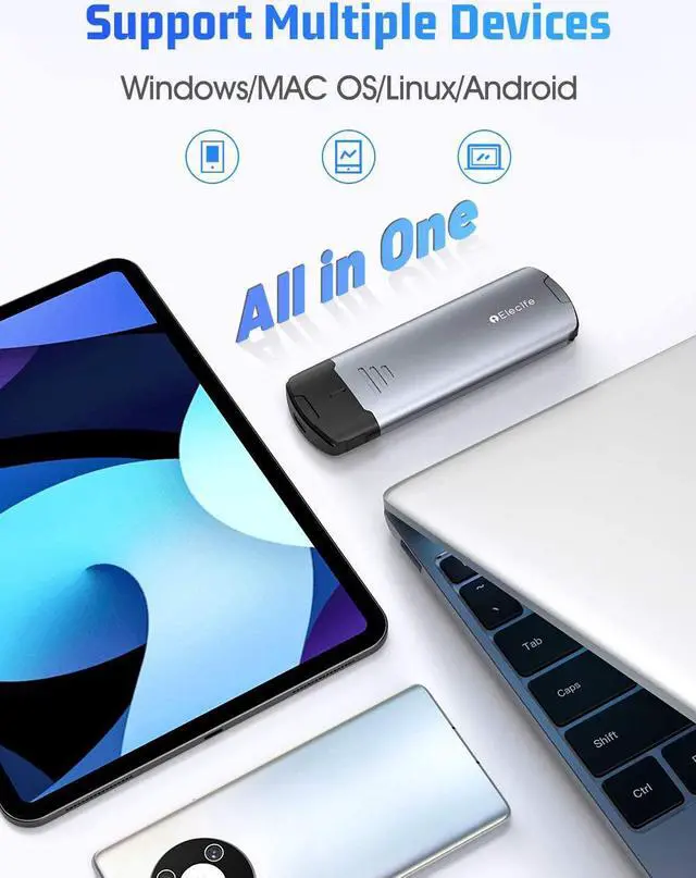 Alt view image 2 of 7 - M.2 NVME NGFF SSD Enclosure Tool-Free USB C 3.1 Gen 2 10 Gbps M.2 SATA PCIe Enclosure Adapter Support M-Key B+M-Key External Solid State Drive Support UASP Trim for SSD Size 2230/2242/2260/228