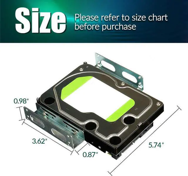 Alt view image 3 of 7 - 2 Pack HDD Hard Drive Metal Mounting Bracket Adapter Convert Any 3.5 in HDD Into One 5.25 in Drive Bay