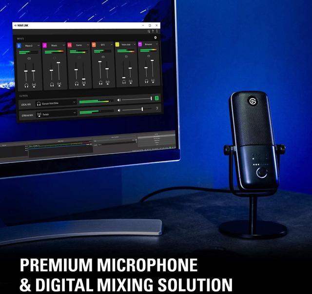 Alt view image 9 of 20 - Elgato Wave:3 - USB Condenser Microphone and Digital Mixer for Streaming, Recording, Podcasting - Clipguard, Capacitive Mute, Plug & Play for PC / Mac
