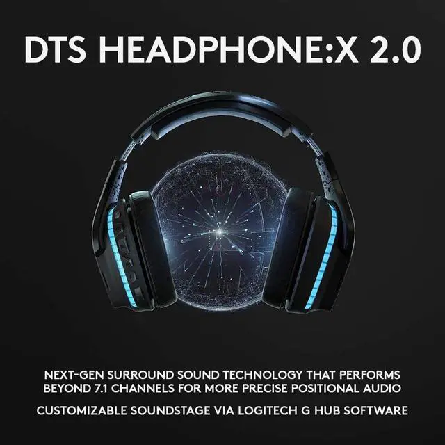 Alt view image 5 of 9 - Logitech G935 Wireless 7.1 Surround Sound RGB Lightsync Gaming Headset - Stereo - USB - Wired/Wireless - 20 Hz - 20 kHz (981-000742)