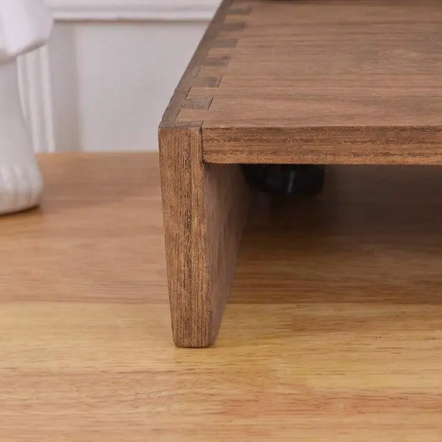 Alt view image 5 of 7 - KIRIGEN Monitor Stand Wooden -Desk stand wood for Computer / Laptop/ TV Printer - Monitor Arms & Stands Desk Riser for Office Organizers -Desktop Workspace (59,Dark Brown)