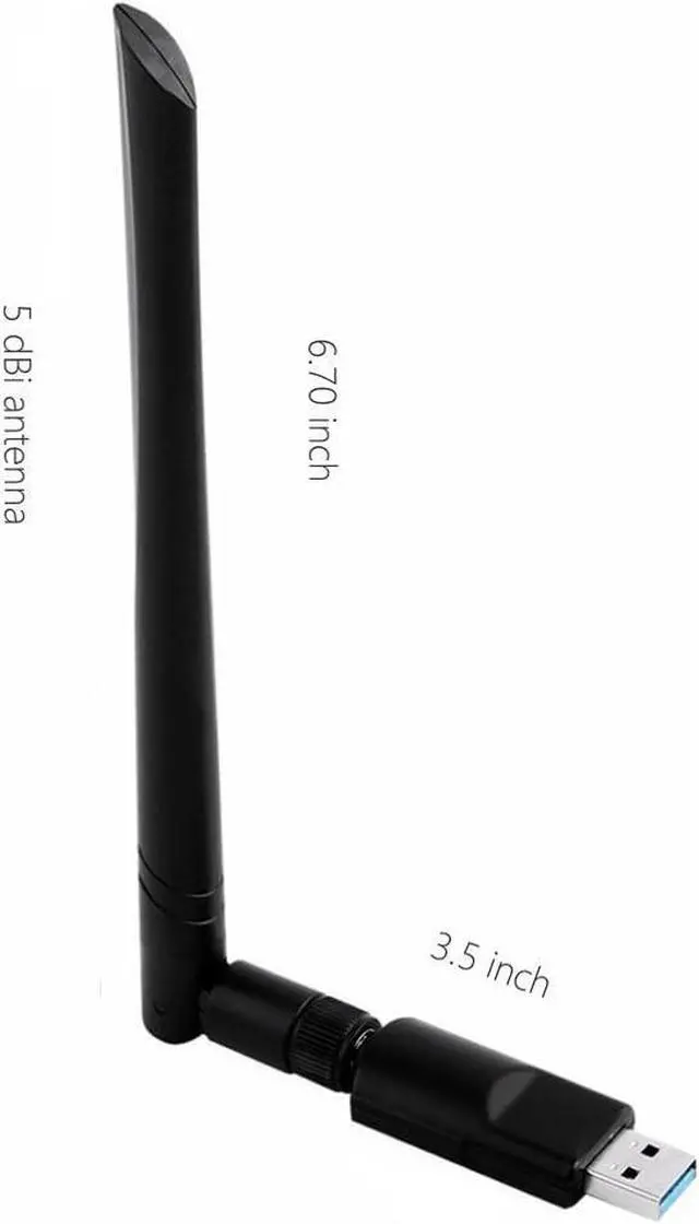 Alt view image 2 of 7 - Realtek RTL8812BU USB Wireless Adapter 1300 Mbps with 5 dBi Antenna Dual Band AC1300 WiFi Dongle IEEE 802.11 a b g n ac for Laptop Desktop USB 3.0 Network Adapter Support Windows 10 Mac