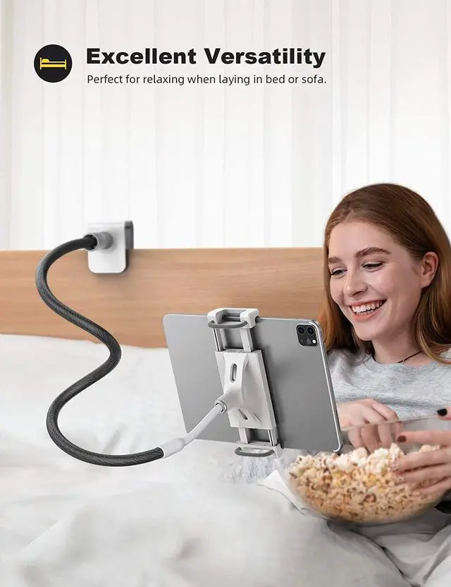 Alt view image 4 of 7 - Gooseneck Tablet Holder Tablet Mount : Flexible Arm Clip Tablet Stand for Bed Tablet Desk Mount Compatible with iPad Pro 11 Mini Air Galaxy Tabs More 4.7 to 10.5 Phones and Tablets