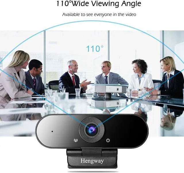 Alt view image 5 of 7 - Webcam with Stereo Microphone and Privacy cover , FULL HD 1080P by USB terminal,110 ° Wide-Angle for Conferencing, Distance learning or Meeting, Video chatting ,Calling, Team gaming etc.,(Black)