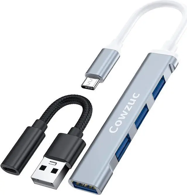 Main image of USB C Hub 4-in-1 USB Hub Adapter, Compatible with iPad Pro,MacBook,iMac,Surface,XPS,PC (Silver Black)