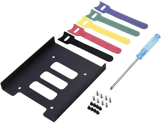 Alt view image 6 of 7 - 2.5 to 3.5 Adapter -SSD Mounting Bracket Kit 2.5" to 3.5" Drive Bay Metal Adapter Mounting Bracket Hard Drive Holder with 5pcs Reusable Cord Organizer