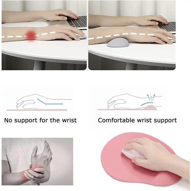 Alt view image 6 of 7 - Mouse Pad with Wrist Support - Mousepad Ergonomic Gaming Desktop Gel Mouse Pad-Non Slip Mousepad Wrist Rest for Office- Mouse Pad Gaming Rubber Base for Laptop Computer (Pink)