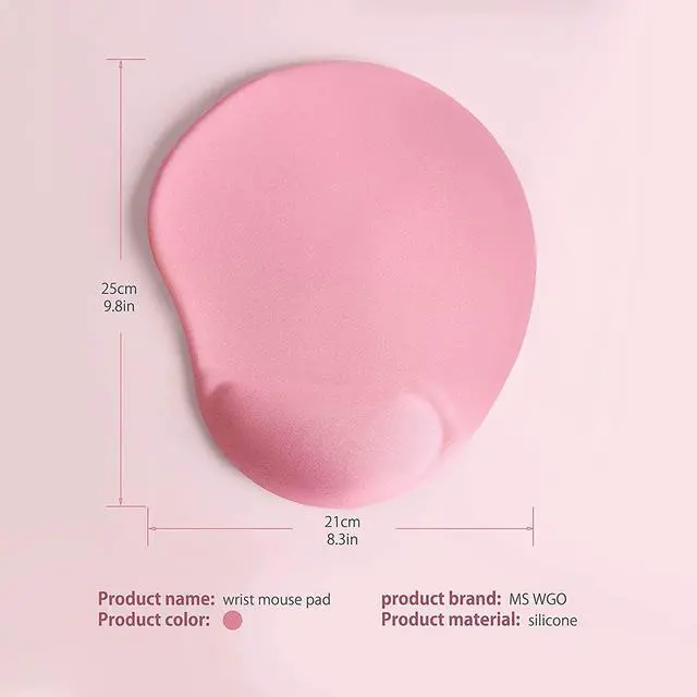 Alt view image 7 of 7 - Mouse Pad with Wrist Support - Mousepad Ergonomic Gaming Desktop Gel Mouse Pad-Non Slip Mousepad Wrist Rest for Office- Mouse Pad Gaming Rubber Base for Laptop Computer (Pink)