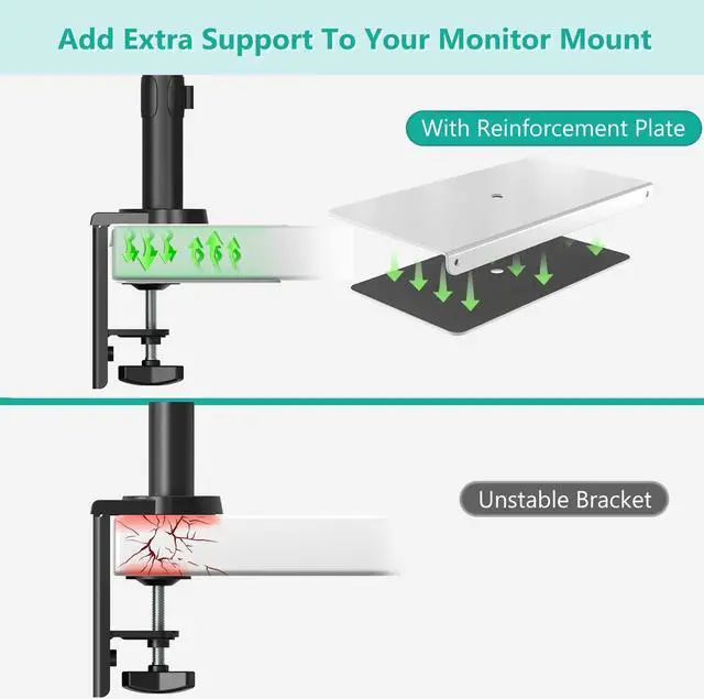 Alt view image 2 of 7 - WALI Computer Monitor Arm Clamp, C Bracket Clamp, Steel Reinforcement, for Most Monitor Mount Stand Grommet C Clamp Installation (CGRP-W), White