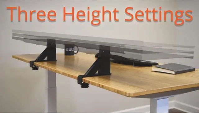 Alt view image 6 of 7 - Stand Up Desk Store Clamp-On Adjustable Height Desk Shelf Monitor Stand (48" Wide)
