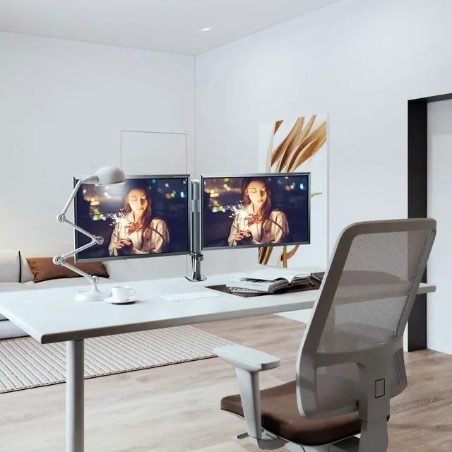 Alt view image 7 of 7 - Suptek Monitor Mount, Adjustable Dual Monitor Arm Desk Mount Heavy Duty Monitor Stand fit for 27 inch Monitor Screens up to 22lbs,Black(MD9442)