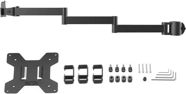 Alt view image 6 of 6 - WALI Single Monitor Arm, Universal 3 Tier Arm Fully Adjustable Pole Mount Bracket for WALI Monitor Mounting System (001ARMXL), Black