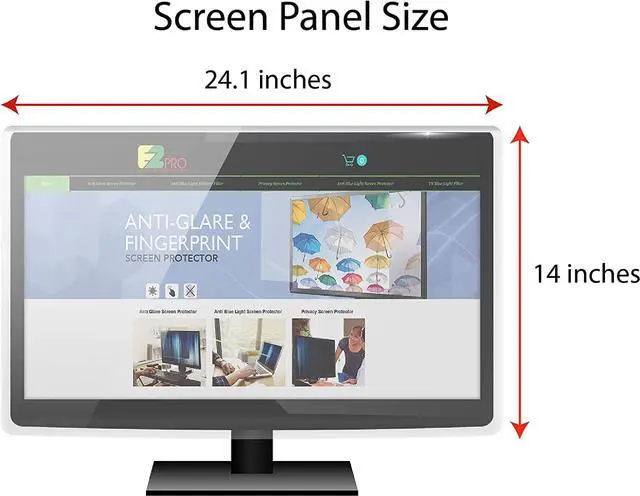 Alt view image 6 of 6 - Screen Protector Privacy Screen Panel for 27 inches (Screen Measured Diagonally) Computer Monitor, Anti Blue Light and Easy Installation, Screen Panel Size 14" Height x24.1 Width