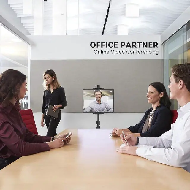 Alt view image 7 of 7 - iPad and Phone Tripod Mount Adapter with Ball Head iPad Holder for Tripod 360 Rotatable Tablet Clamp Mount fits iPad Pro 12.9 Air Mini 3 4 Galaxy Tab Surface Pro Selfie Stick(5.3-10.6)